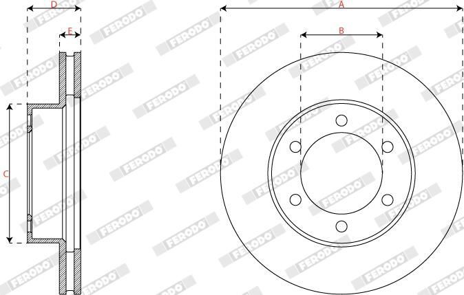 Диск переднього гальма Ferodo DDF2435 ціна, від 57.01 USD