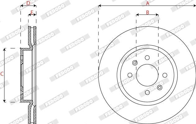 Диск переднього гальма Ferodo DDF2819C ціна, від 67.09 USD