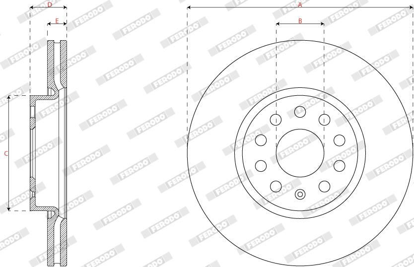 Диск переднього гальма Ferodo DDF3121C ціна, від 54.13 USD