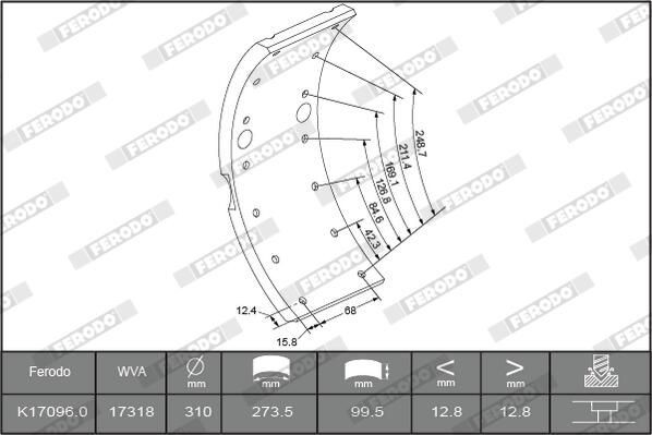 Купити K170960F3653 Ferodo Колодки гальмові задні, барабанні