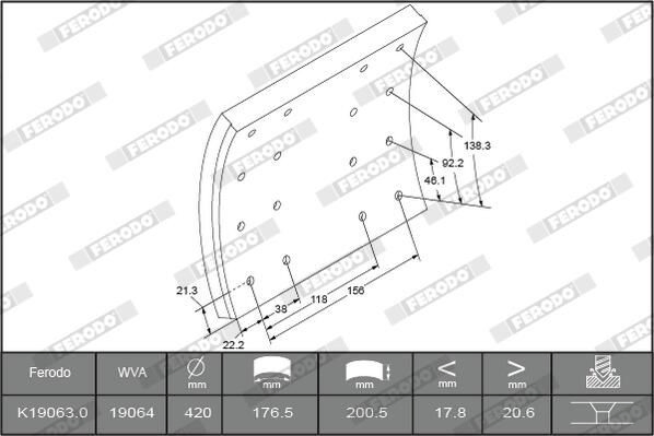 Накладка гальмівна задня (TRUCK) 0683278 DAF