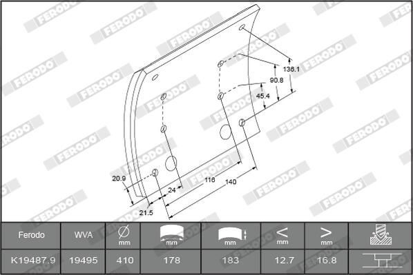 Накладка гальмівна передня (TRUCK) 81502210855 MAN