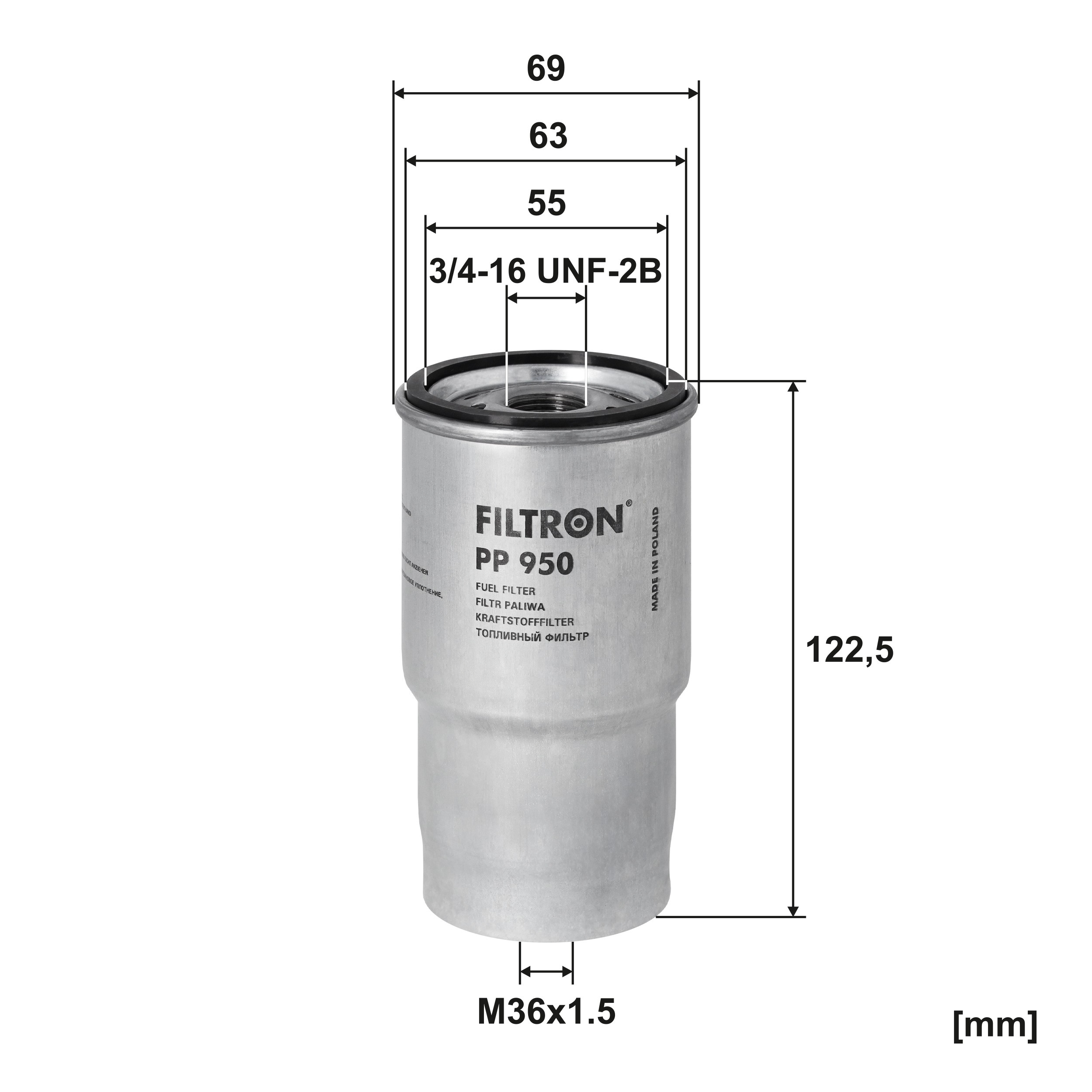 Фільтр паливний Filtron PP950