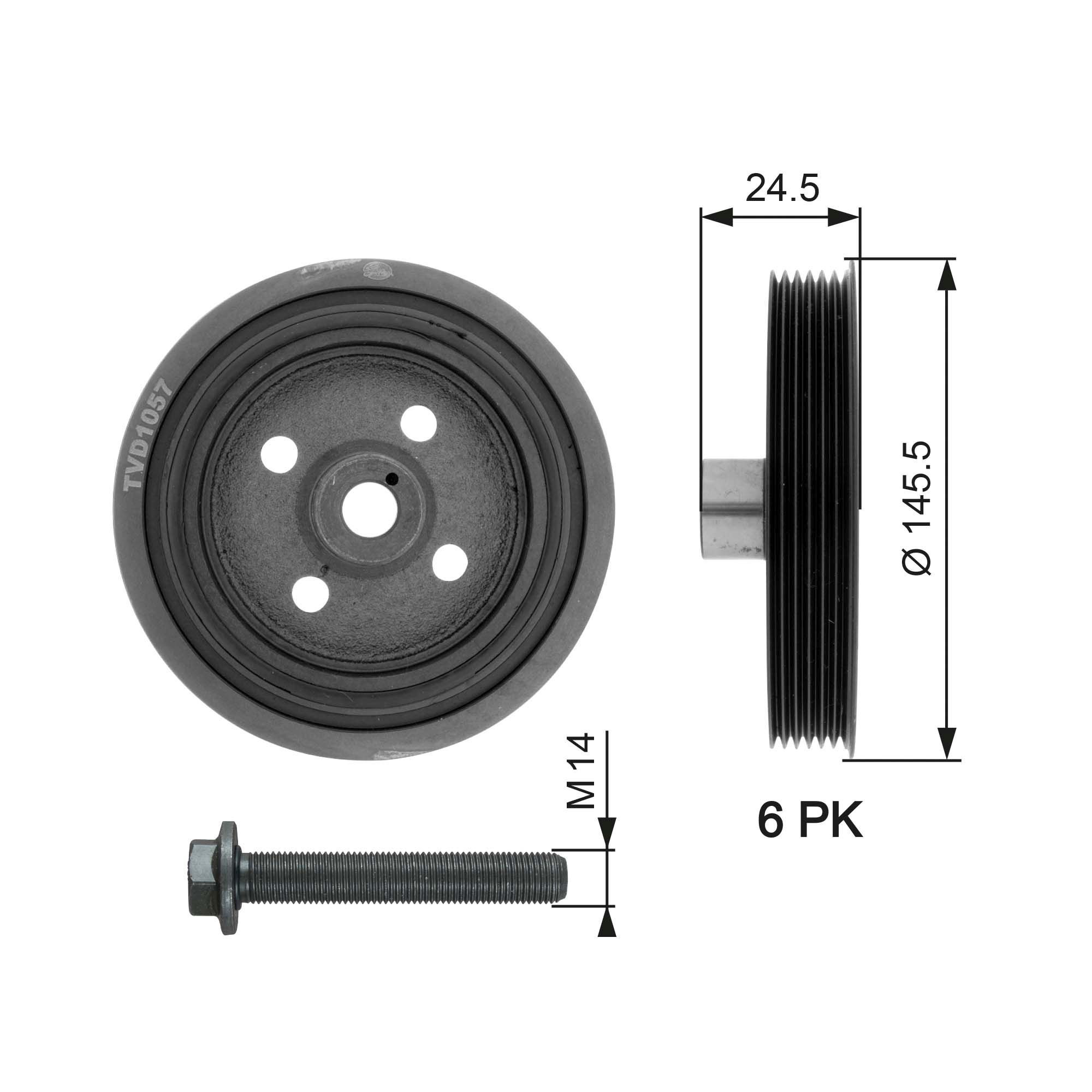 Демпфер колінвалу на Ford Fiesta COURIER J5S, J3S