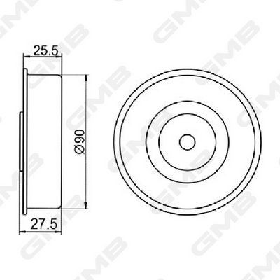 Ролик приводного ременя, паразитний GMB GT10090