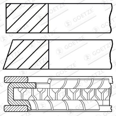 Кільця поршневі комплект на мотор, STD. 12033BX010 Hyundai/Kia