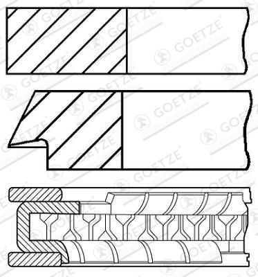 Кільця поршневі на 1 циліндр, STD. Ford 2L3Z18472BC ціна, від 12.49 USD