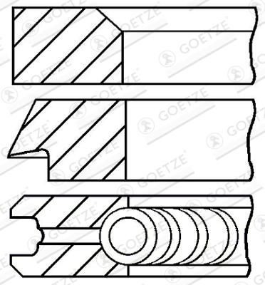 71745098 Chrysler Кільця поршневі на 1 циліндр, 2-й ремонт (+0,50)