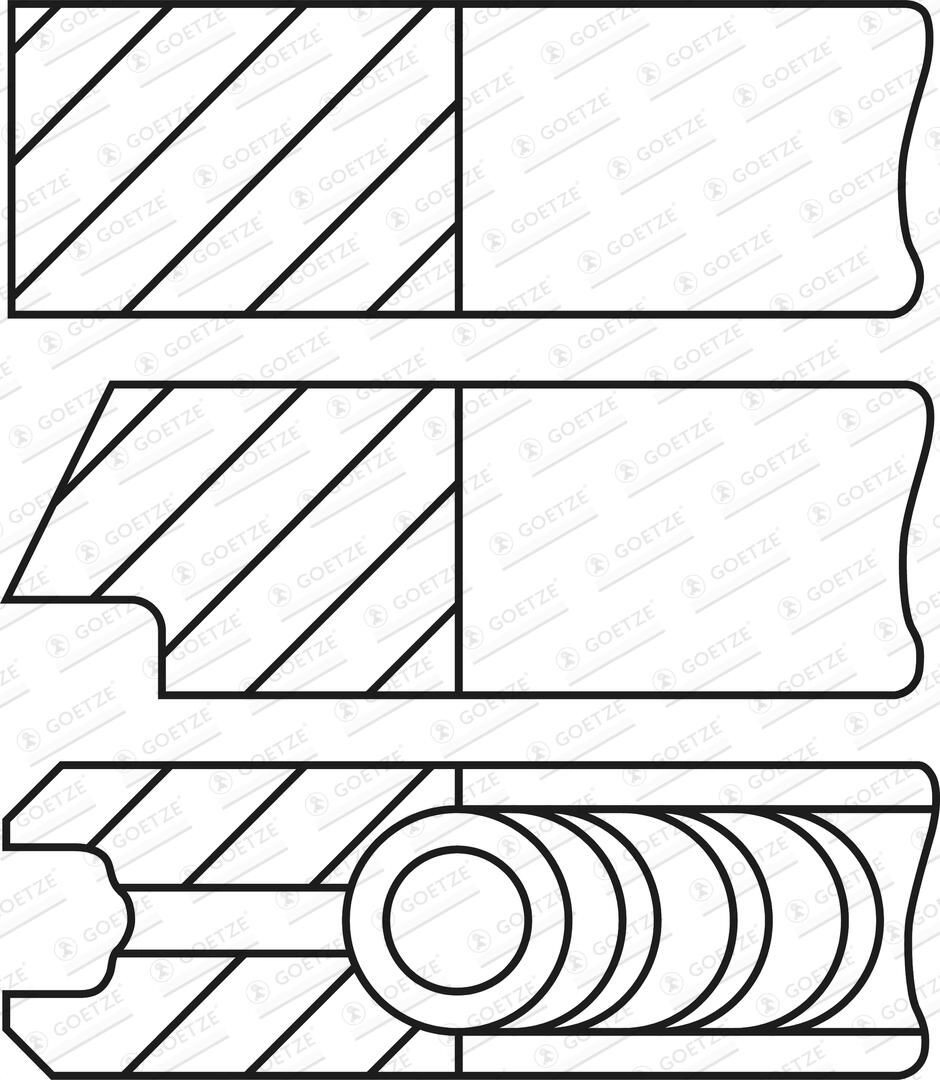 Купити K68078776AA Fiat/Alfa/Lancia Кільця поршневі на 1 циліндр, STD.