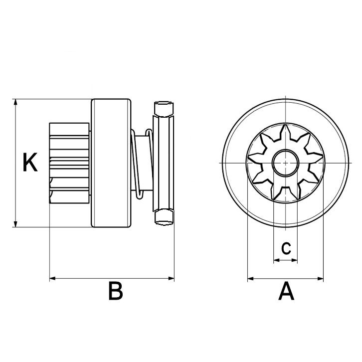 Привід стартера бендикс на Volkswagen Crafter 30-50 2E, 2EA, 2EB, 2ED, 2EH, 2EX