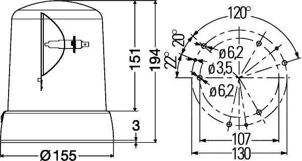 Купити 2RL008061111 HELLA Проблисковий маяк