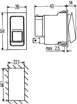 Вимикач маси HELLA 6GM007832251 ціна, від 29.74 USD