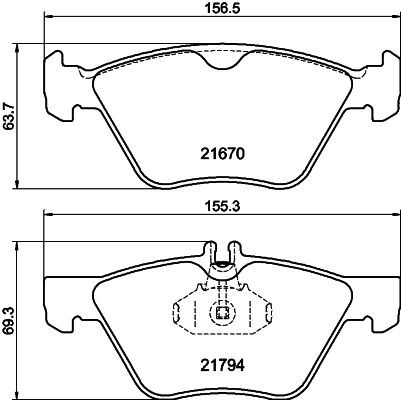 Передні тормозні колодки 8DB355007861 HELLA