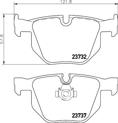 Задні дискові колодки HELLA 8DB355010471