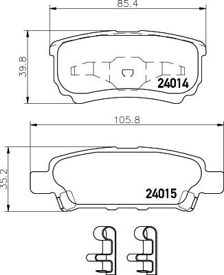 Задні гальмівні колодки HELLA 8DB355010811 ціна, від 20.53 USD