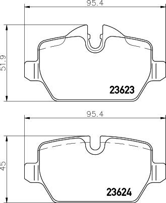 Задні гальмівні колодки HELLA 8DB355011271 ціна, від 18.42 USD