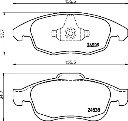 Передні тормозні колодки 8DB355013341 HELLA