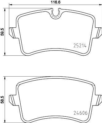 Задні гальмівні колодки HELLA 8DB355016001 ціна, від 43.60 USD