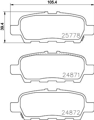Купити 8DB355020401 HELLA Задні колодки