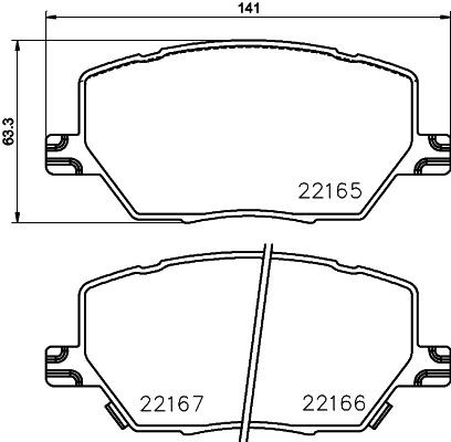 Передні тормозні колодки 8DB355024711 HELLA