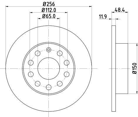 Задні дискові гальма HELLA 8DD355109641 ціна, від 29.76 USD