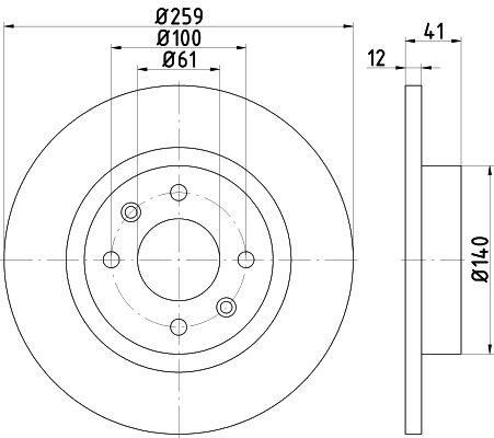 Диск переднього гальма HELLA 8DD355115271 ціна, від 23.78 USD