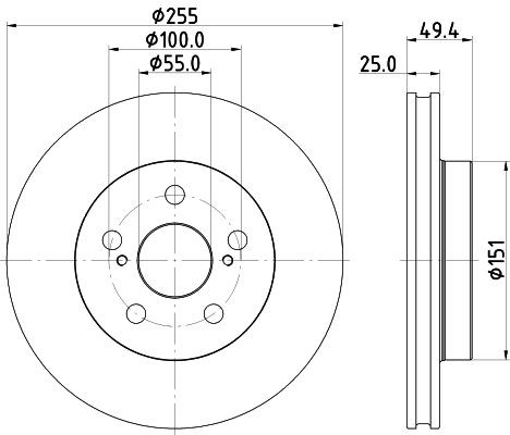Диск переднього гальма Toyota Prius хетчбек (ZVW5) (2015 - 2026) ціна, від 25.48 USD