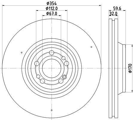 Гальмівні диски передні 8DD355132221 HELLA