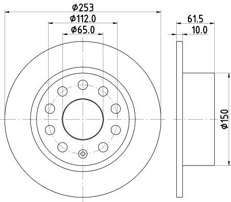 Задні дискові гальма HELLA 8DD355132281 ціна, від 32.34 USD