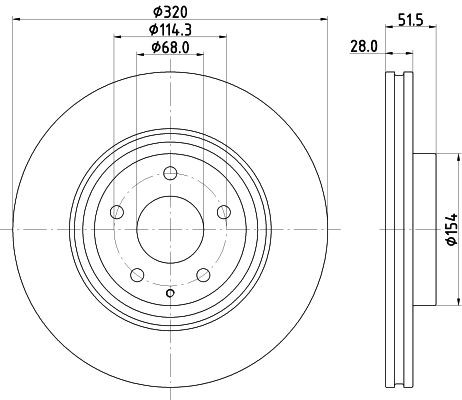 Диск переднього гальма HELLA 8DD355132691 ціна, від 61.64 USD