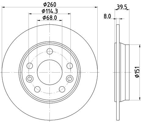 Диск гальмівний задній HELLA 8DD355133761