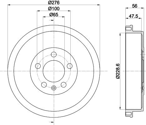 Купити 8DT355303081 HELLA Барабан гальмівний задній