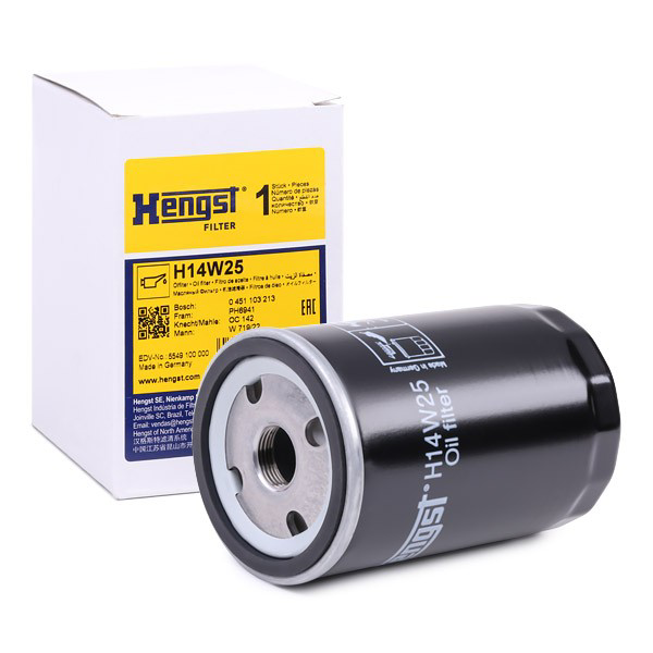 Масляний фільтр двигуна Hengst H14W25 ціна, від 14.84 USD