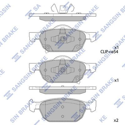 SP1605 Hi-q Передні гальмівні колодки