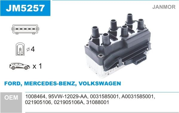 JM5257 Janmor Котушка запалювання