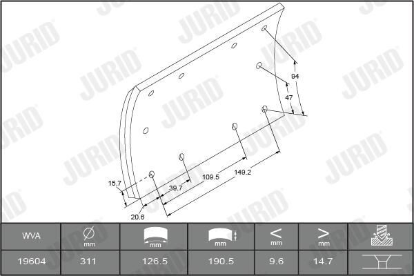 Купити RL203500A8 Fomar Roulunds Накладка гальмівна задня (TRUCK)