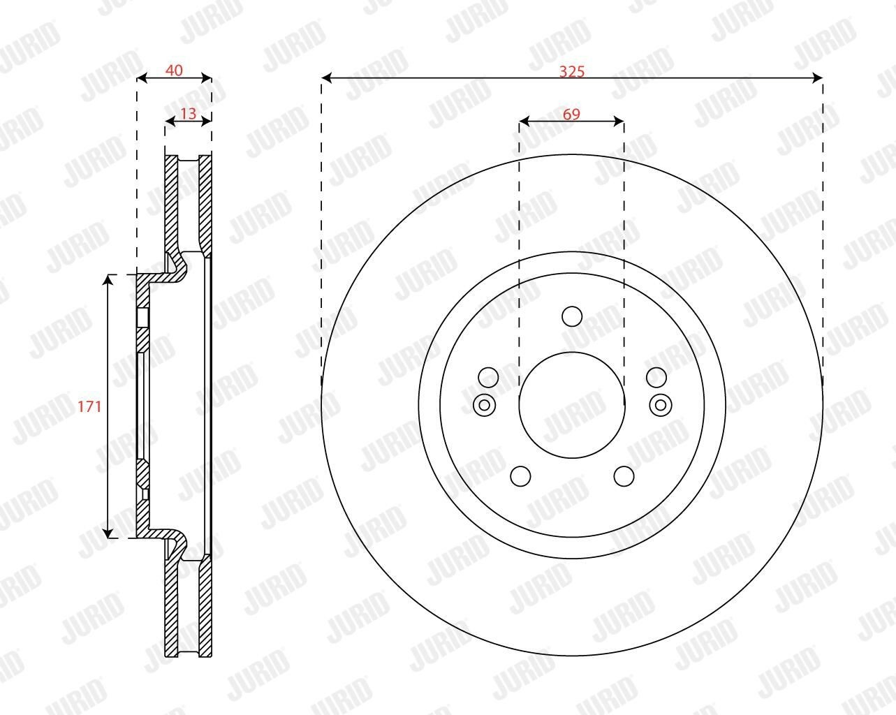 563747JC1 Jurid/Bendix Гальмо дискове переднє