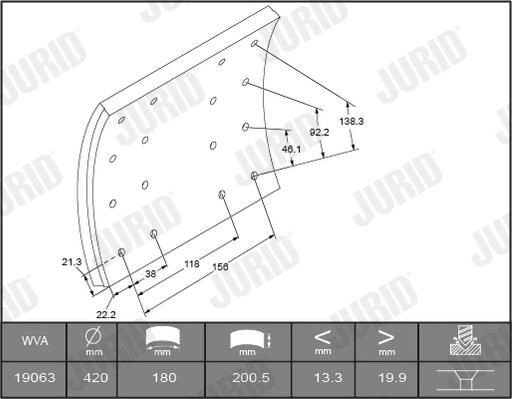 Накладка гальмівна передня (TRUCK) Jurid/Bendix 1906301070 ціна, від 173.84 USD