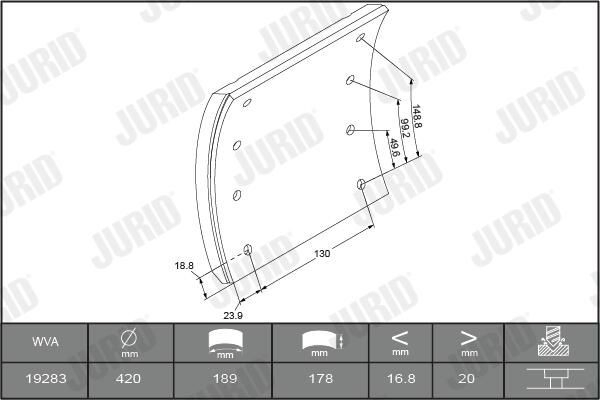 Купити 1928311250 Jurid/Bendix Колодки гальмові задні, барабанні