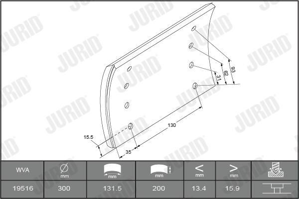 Накладка гальмівна задня (TRUCK) SAF 1057002400
