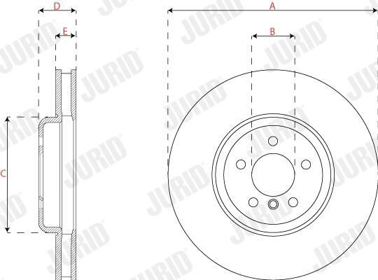 Диск переднього гальма Jurid/Bendix 563283JC1 ціна, від 141.53 USD