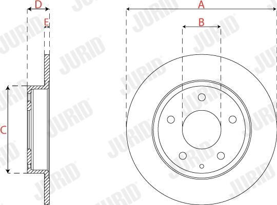 Купити 563286JC Jurid/Bendix Диск заднього гальма