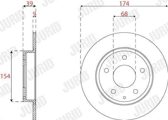 Задні дискові гальма Jurid/Bendix 563286JC ціна, від 34.76 USD