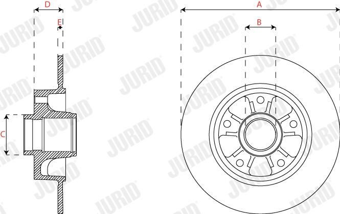 Задні дискові гальма Jurid/Bendix 563289JC1 ціна, від 119.65 USD