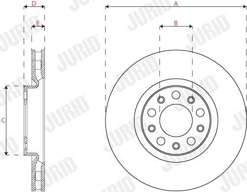 Гальмівні диски передні 563292JC Jurid/Bendix