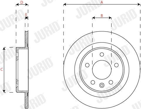 Диск гальмівний задній Jurid/Bendix 563311JC