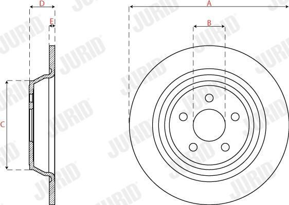Задні дискові гальма Jurid/Bendix 563318JC ціна, від 44.02 USD