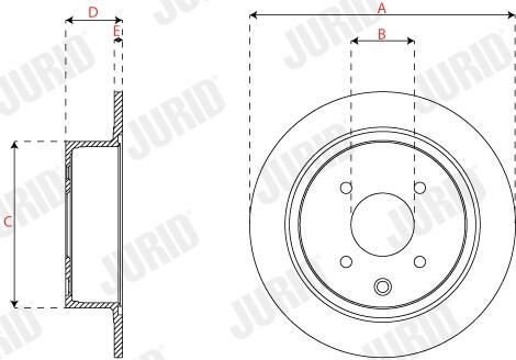 Диск гальмівний задній Jurid/Bendix 563337JC