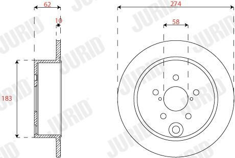 Купити 563343JC Jurid/Bendix Диск заднього гальма