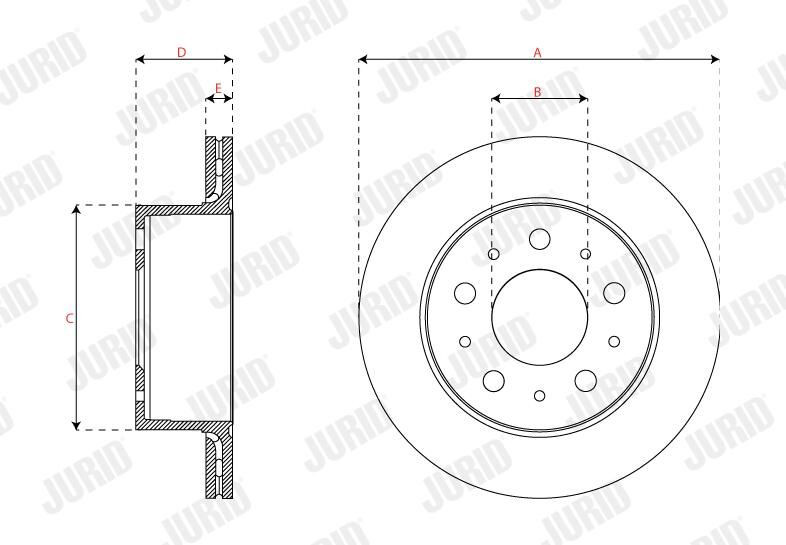 Задні дискові гальма Jurid/Bendix 563355JC1 ціна, від 71.03 USD